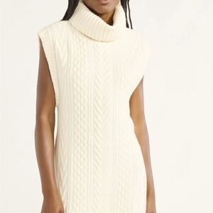 Free Assembly Women's Sleeveless Cable Knit Mini Sweater Dress